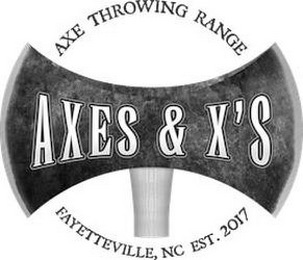 AXE THROWING RANGE AXES & X'S FAYETTEVILLE, NC EST. 2017 logo