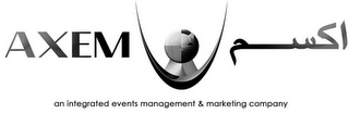 AXEM AN INTEGRATED EVENTS MANAGEMENT & MARKETING COMPANY logo