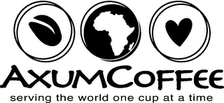 AXUMCOFFEE SERVING THE WORLD ONE CUP AT A TIME logo