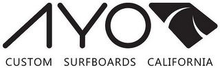 AYO CUSTOM SURFBOARDS CALIFORNIA logo