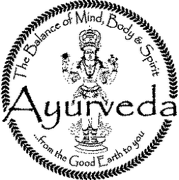 AYURVEDA THE BALANCE OF MIND, BODY & SPIRIT ...FROM THE GOOD EARTH TO YOU logo
