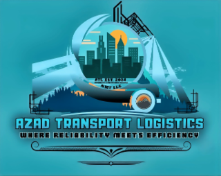 AZAD TRANSPORT LOGISTICS WHERE RELIABILITY MEETS EFFICIENCY ATL EST. 2024 NMF LLC logo