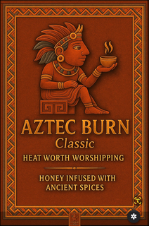AZTEC BURN CLASSIC HEAT WORTH WORSHIPPING HONEY INFUSED WITH ANCIENT SPICES logo