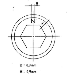 B : 0.8 MM H : 0.9 MM logo