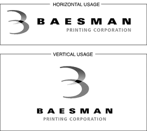 B AND CORPORATION NAME, BAESMAN PRINTING CORPORATION logo