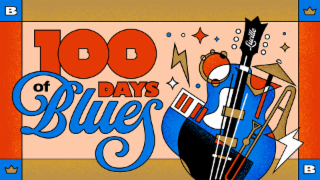 B B 100 DAYS B B OF BLUES LUCILLE logo
