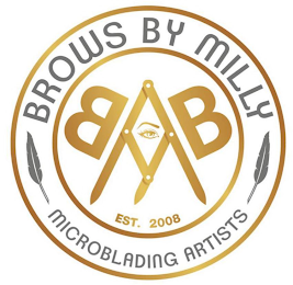 B B BROWS BY MILLY EST. 2008 MICROBLADING ARTISTS logo