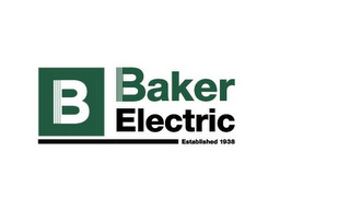 B BAKER ELECTRIC ESTABLISHED 1938 logo