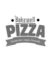 B BAKEWELL PIZZA QUALITY THAT'S SIMPLY IRRESISTIBLE logo