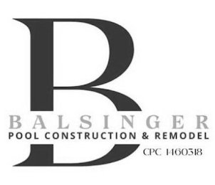 B BALSINGER POOL CONSTRUCTION & REMODEL CPC 1460318 logo