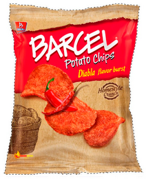 B BARCEL BARCEL POTATO CHIPS DIABLA FLAVOR BURST HOMESTYLE CRUNCH logo