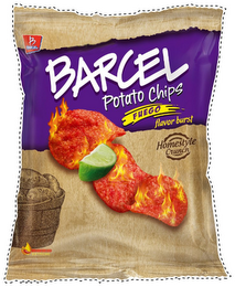 B BARCEL BARCEL POTATO CHIPS FUEGO FLAVOR BURST HOMESTYLE CRUNCH logo