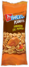 B BARCEL PEANUTS HABANERO CHILI PEPPER VERY HOT logo