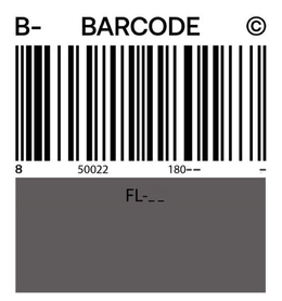 B- BARCODE © 8 50022 180-- - FL--__ logo