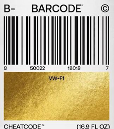 B- BARCODE © 8 50022 18018 7 VW-F1 CHEATCODE (16.9 FL OZ) logo