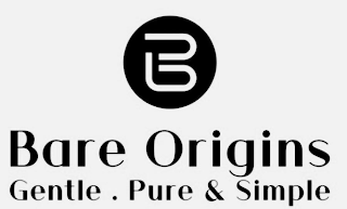 B BARE ORIGINS GENTLE . PURE & SIMPLE logo