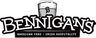 B BENNIGAN'S AMERICAN  FARE · IRISH HOSPITALITY logo