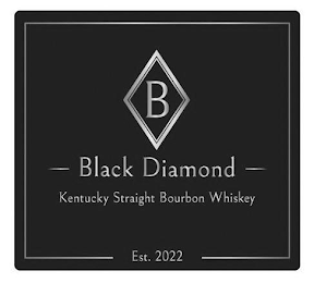 B BLACK DIAMOND KENTUCKY STRAIGHT BOURBON WHISKEY EST. 2022 logo