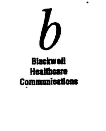 B BLACKWELL HEALTHCARE COMMUNICATIONS logo