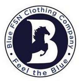 B BLUE FSN CLOTHING COMPANY · FEEL THE BLUE · logo