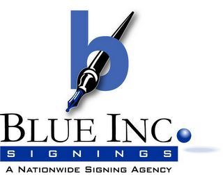 B BLUE INC. SIGNINGS A NATIONWIDE SIGNING AGENCY logo