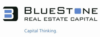 B BLUESTONE REAL ESTATE CAPITAL CAPITAL THINKING. logo