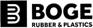B BOGE RUBBER & PLASTICS logo