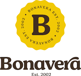 · B BONAVERA EST. 2002 · BONAVERA EST. 2002 BONAVERA EST. 2002 logo