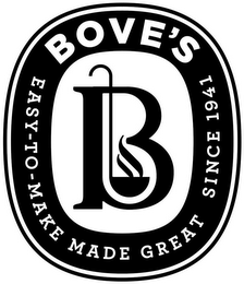 B BOVE'S EASY-TO-MAKE MADE GREAT SINCE 1941 logo