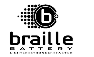 B+ BRAILLE BATTERY LIGHTER · STRONGER · FASTER logo