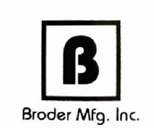 B BRODER MFG. INC. logo