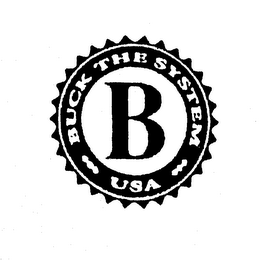 B BUCK THE SYSTEM USA logo