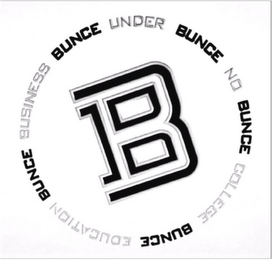 B BUNCE UNDER BUNCE NO BUNCE COLLEGE BUNCE EDUCATION BUNCE BUSINESS logo