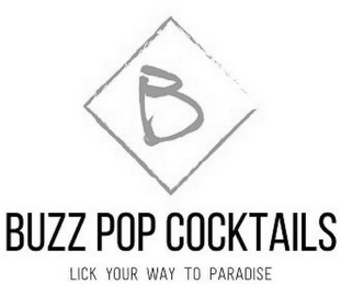 B BUZZ POP COCKTAILS LICK YOUR WAY TO PARADISE logo