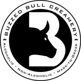 B BUZZED BULL CREAMERY, ALCOHOLIC, NON-ALCOHOLIC, MADE-TO-ORDER logo