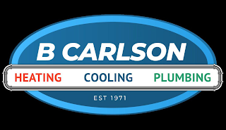 B CARLSON HEATING COOLING PLUMBING EST 1971 logo