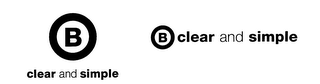 B CLEAR AND SIMPLE logo