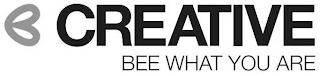 B CREATIVE BEE WHAT YOU ARE logo