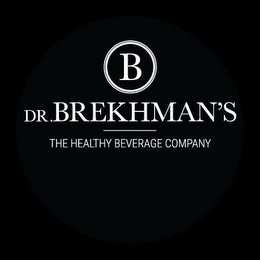 B DR.BREKHMAN'S THE HEALTHY BEVERAGE COMPANY logo