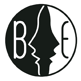 B E logo