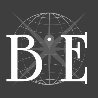 B E logo