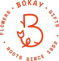 B FLOWERS BOKAY GIFTS ROOTS SINCE 1952 logo