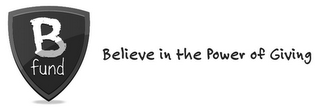 B FUND BELIEVE IN THE POWER OF GIVING logo