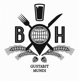 "B H" GUSTABIT MUNDI logo