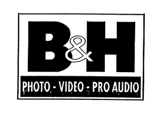 B & H PHOTO VIDEO PRO AUDIO logo