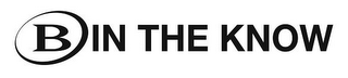 B IN THE KNOW logo