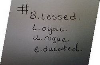 #B. LESSED L. OYAL U. NIQUE E. DUCATED. logo