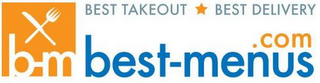 B-M BEST-MENUS.COM BEST TAKEOUT BEST DELIVERY logo