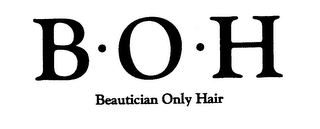 B O H BEAUTICIAN ONLY HAIR logo