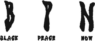 B P N BLACK PEACE NOW logo